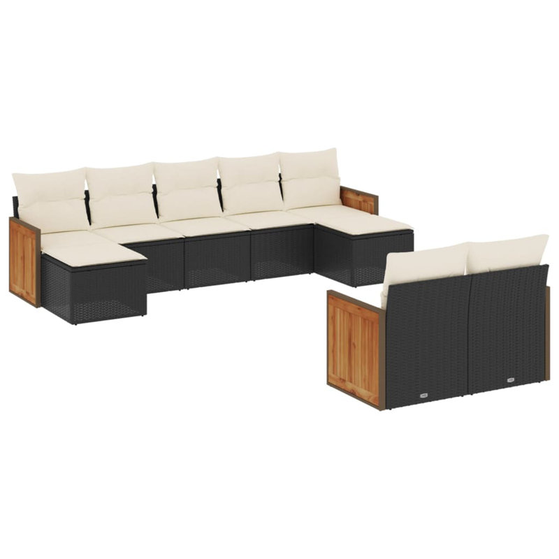 Vidaxl Garden Sofa Set Black