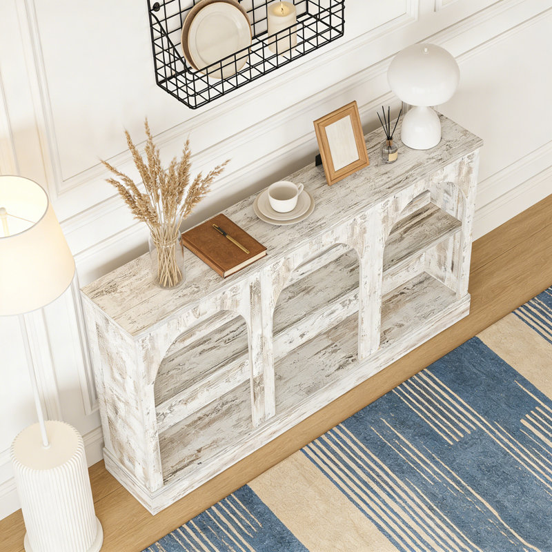 Console de table d'entrée avec rangement à 3 niveaux Farmhouse