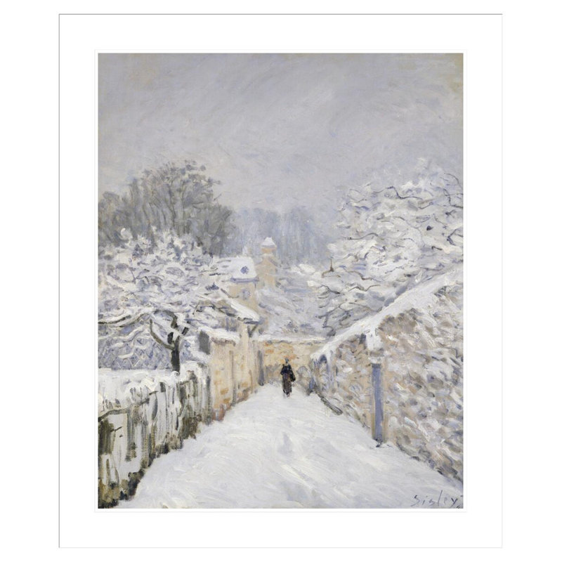 «Snow at Louveciennes» par Alfred Sisley, impression giclée sur cadre, H 39,92 po x l 33,5 po