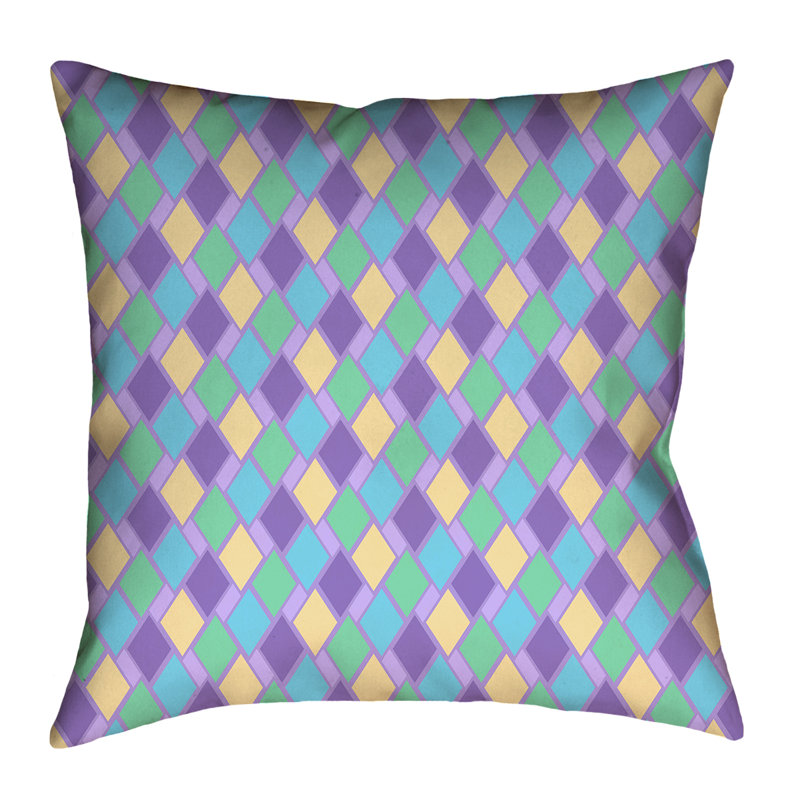 Katelyn Elizabeth Geometric Reversible Throw Pillow, 16" x 16", Purple/Pastel
