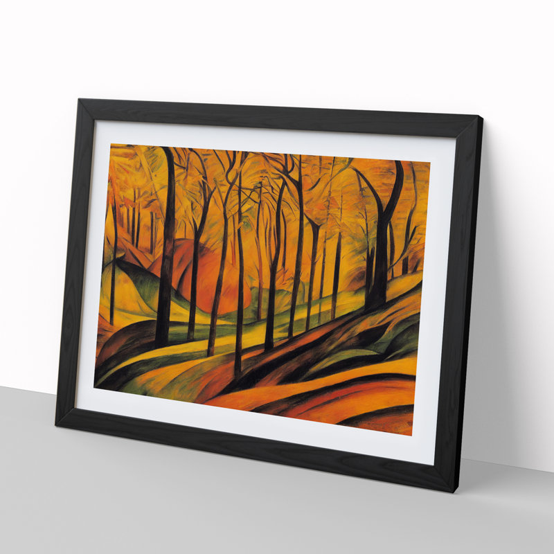 Ethereal Autumn Forest - Framed Print, 25cm H x 34cm W x 2cm D, Black