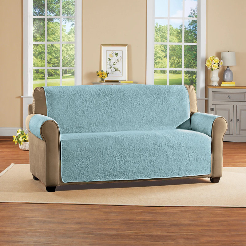 Protecteur de mobilier à motif de feuilles, Bleu, H 0,2 po x l 87,8 po x P 75 po