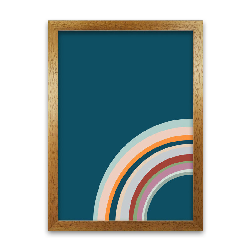Pair Of Nursery Rainbow Left A - Print, Oak Frame, 84cm H x 59cm W x 3cm D