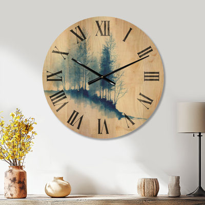 Large Wilderness Wood Wall Clock – Arctic Silence Winter White Landscape