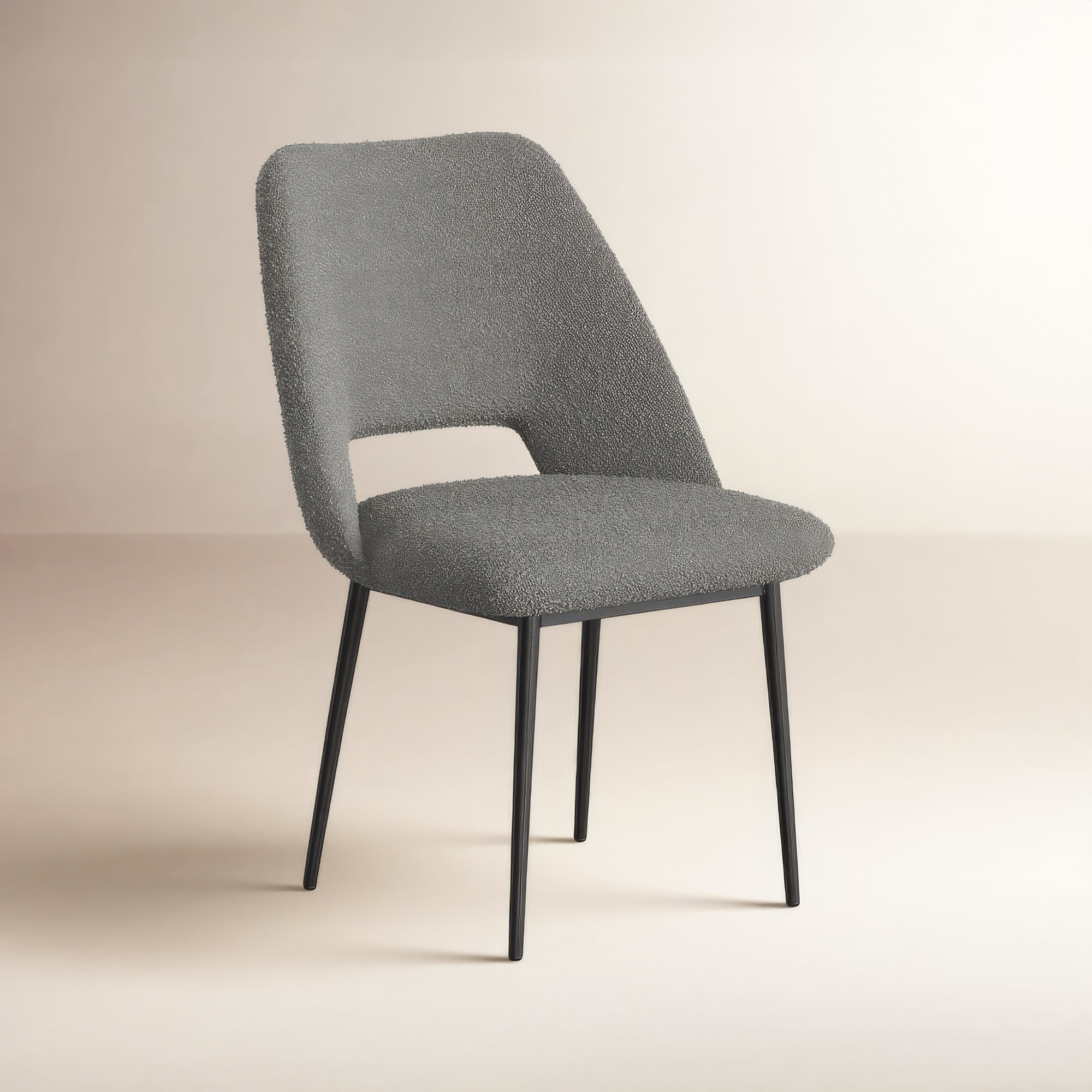 Valdez Boucle Dining Chair, Gray Boucle