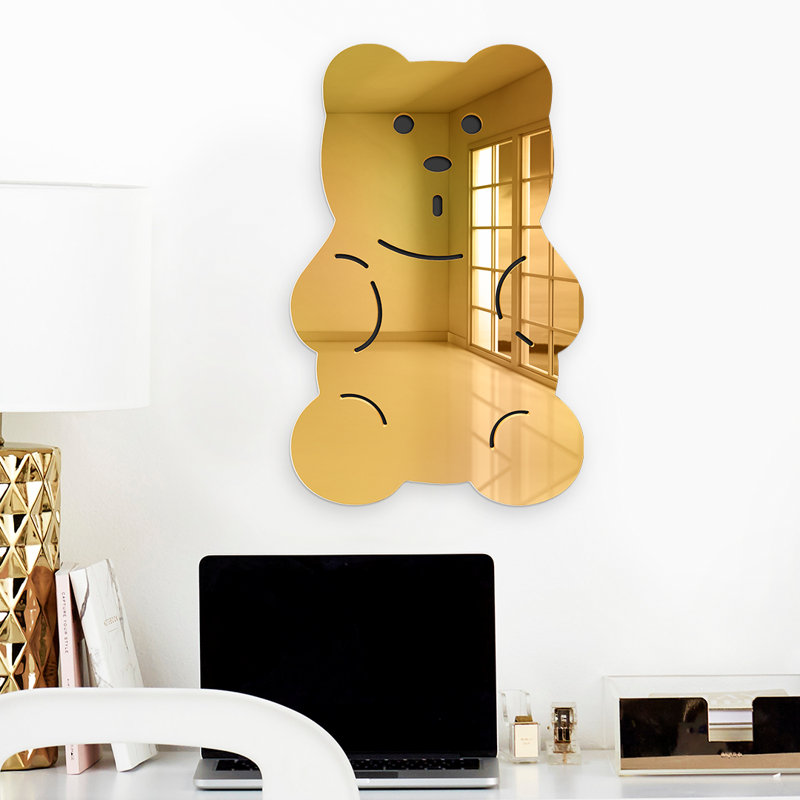 Gummy Bear Candy Mirror Wall Decor, 19" H x 12" W x 1" D, Gold