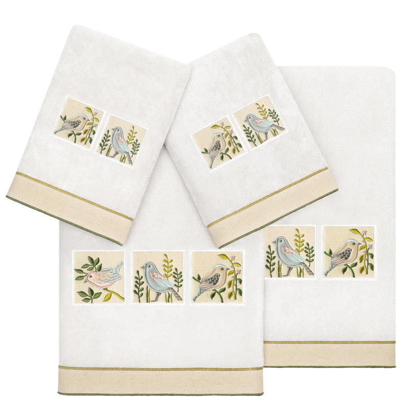 4 Piece Turkish Cotton Towel Set, Silver