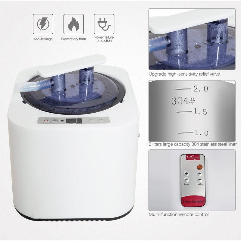 Ancel 1 - Person Portable Traditional Steam Sauna with Remote Control, Blue/Silver