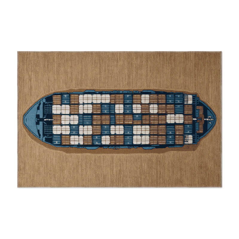 Tapis intérieur et extérieur brun Transport, Rectangulaire 2 pi x 3 pi