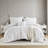 Bailey White Diamond Pucker Woven Wrinkle Resistant 4-Piece Full/Queen Comforter Set-110406109-110406104