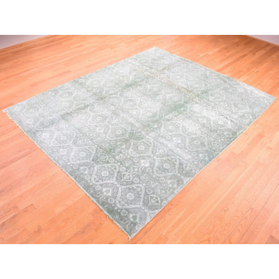 8'0" x 10'1" New Hand Knotted Overdyed Wool & Silk Rectangle Oriental Rug - MOA10280677