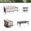 Ensemble de conversation pivotante en aluminium pour 5 personnes avec coussins Asheville