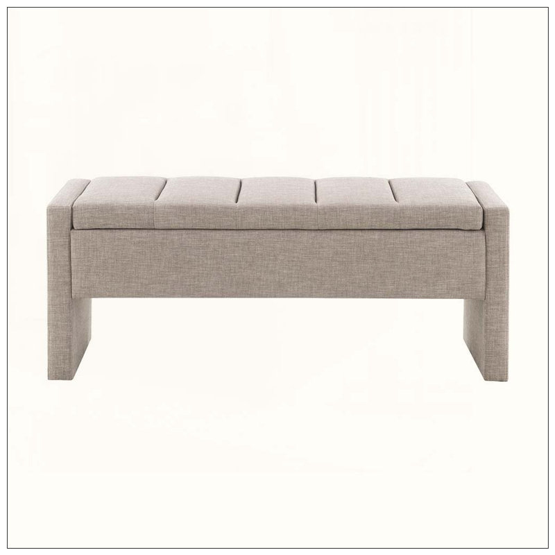 Banc de lit moderne avec rangement, Brun / gris