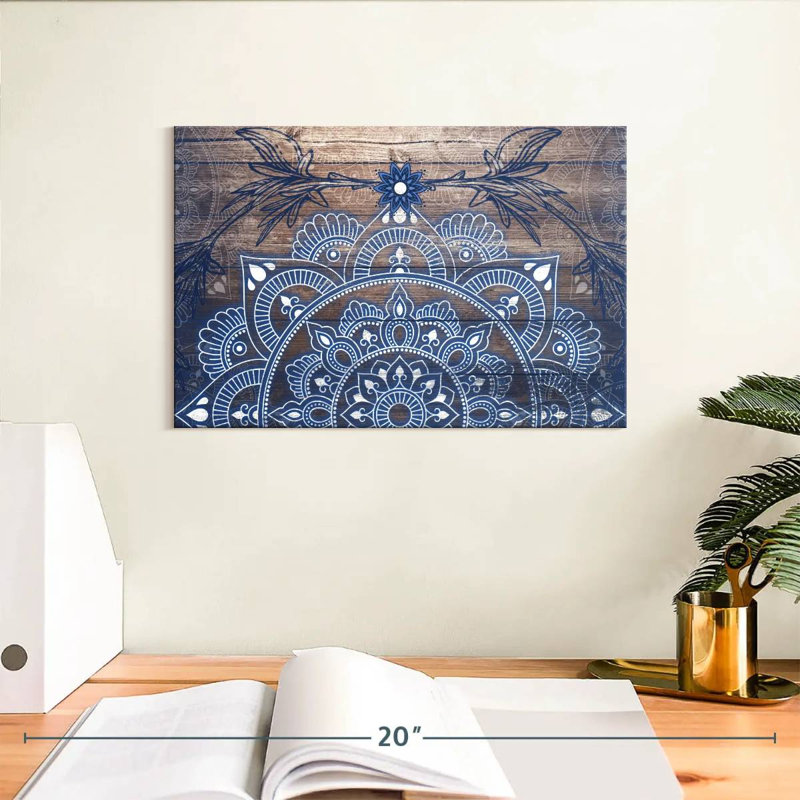 Mandala de plan sur toile, H 8 po x l 12 po x P 1 po