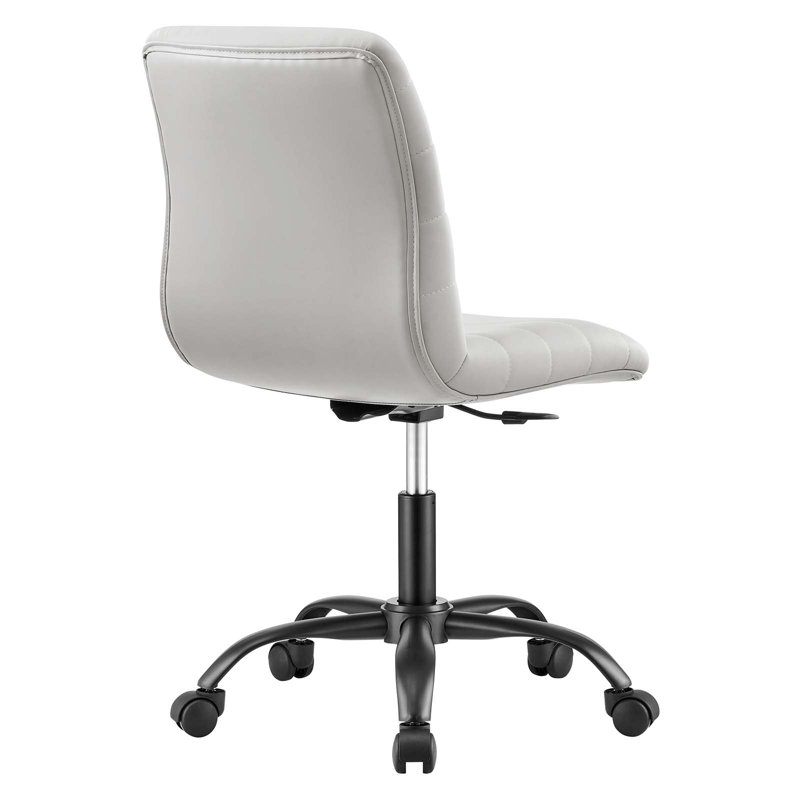 Modway Ripple Armless Vegan Leather Office Chair, Light Gray