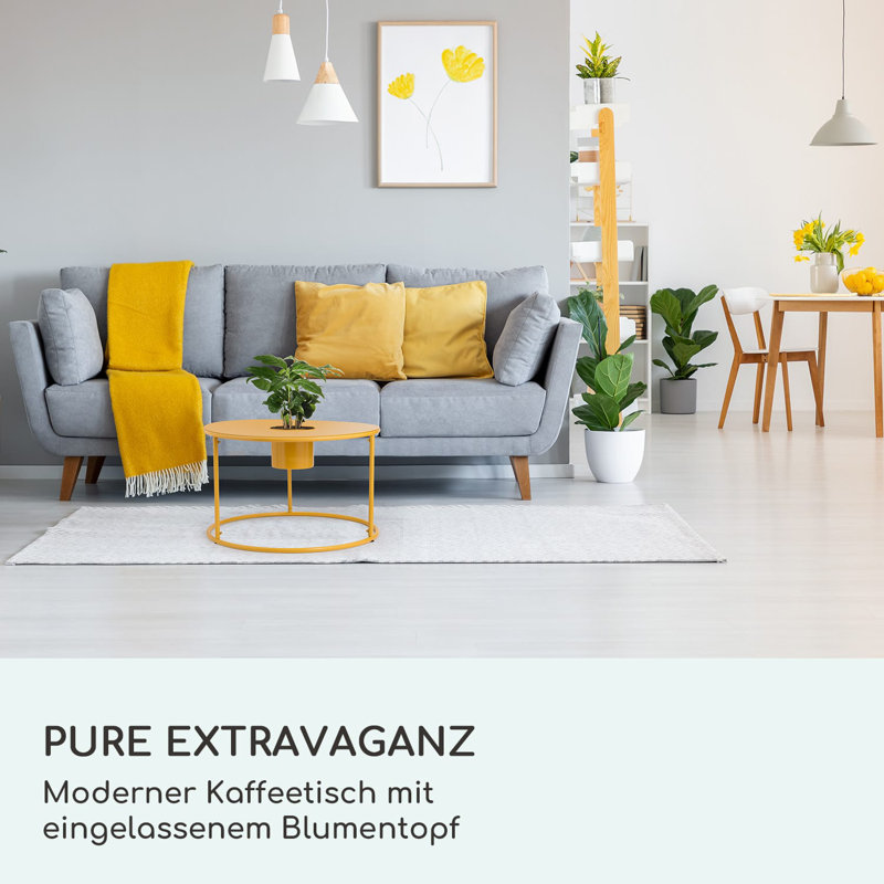 Irvine Floor Shelf Coffee Table, Yellow