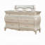 Ensemble de chambre à coucher de luxe 6 pièces Chantelle, blanc perle, sommier requis-517113254