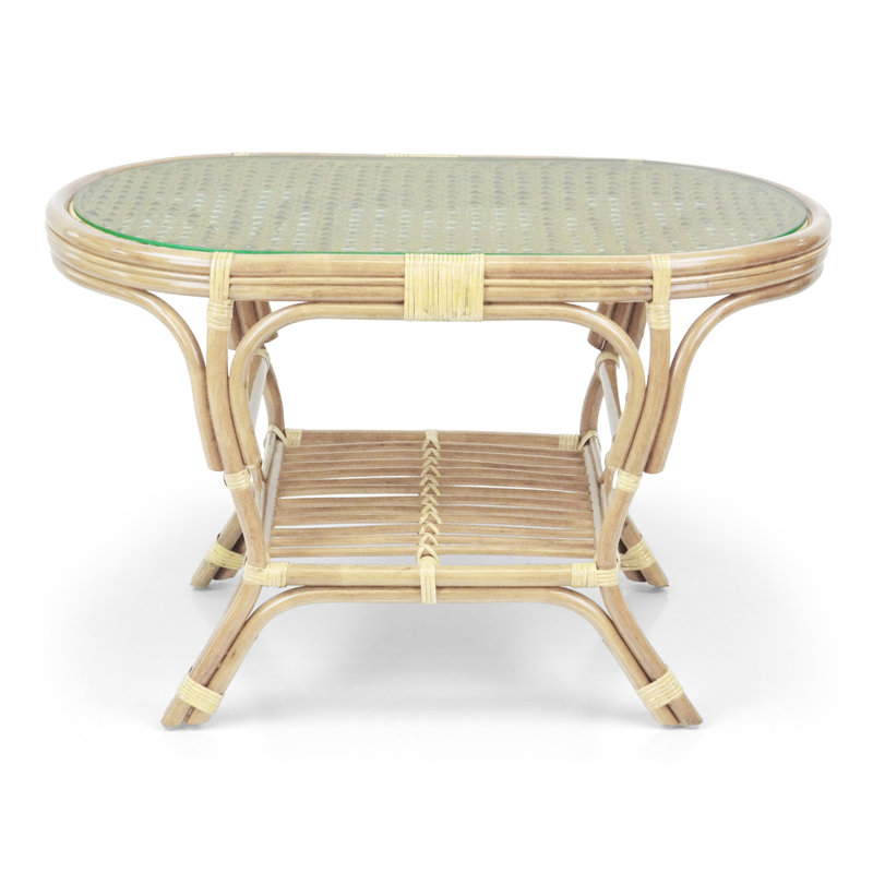 Glass Top Single Coffee Table, Natural
