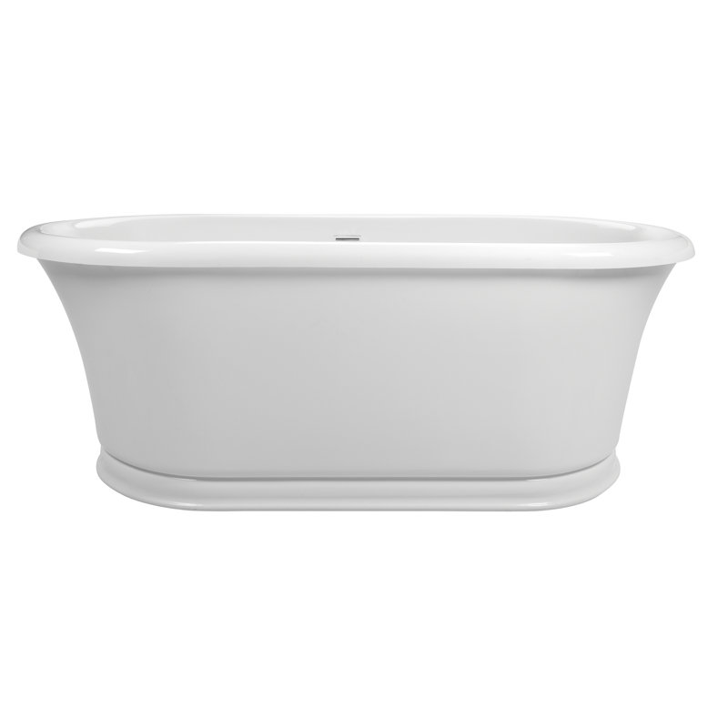 MTI Solutions 72" Freestanding Air Bathtub, Matte White, DoloMatte, 23.5" H x 72" W x 33.75" D