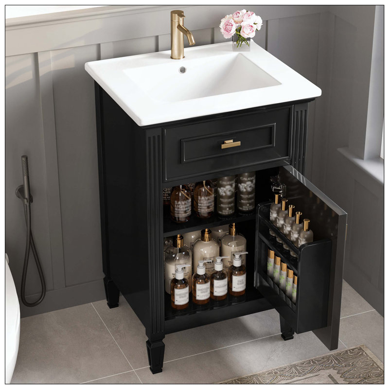 Pieds de meuble-lavabo de salle de bain, Noir