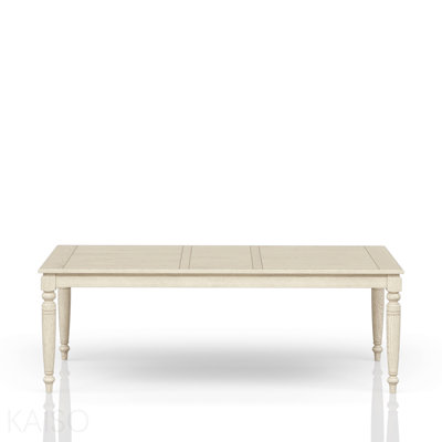 Table avec feuille - Blanc délavé