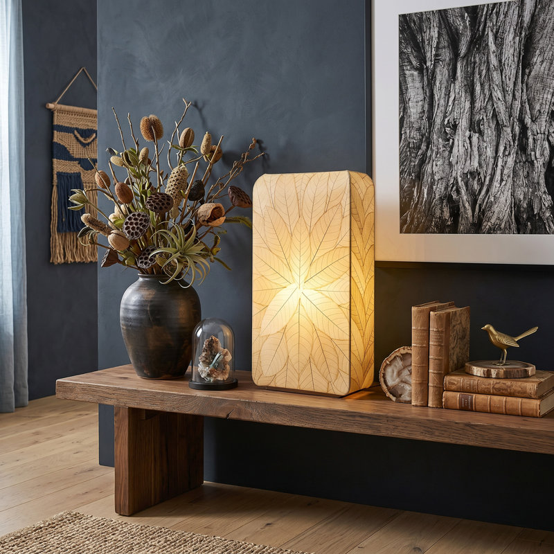 Rebersburg Cocoa Leaves Novelty Lamp, Natural
