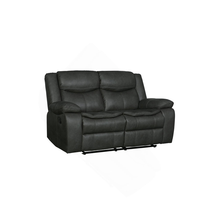 Transitional Leather-Air Reclining Loveseat