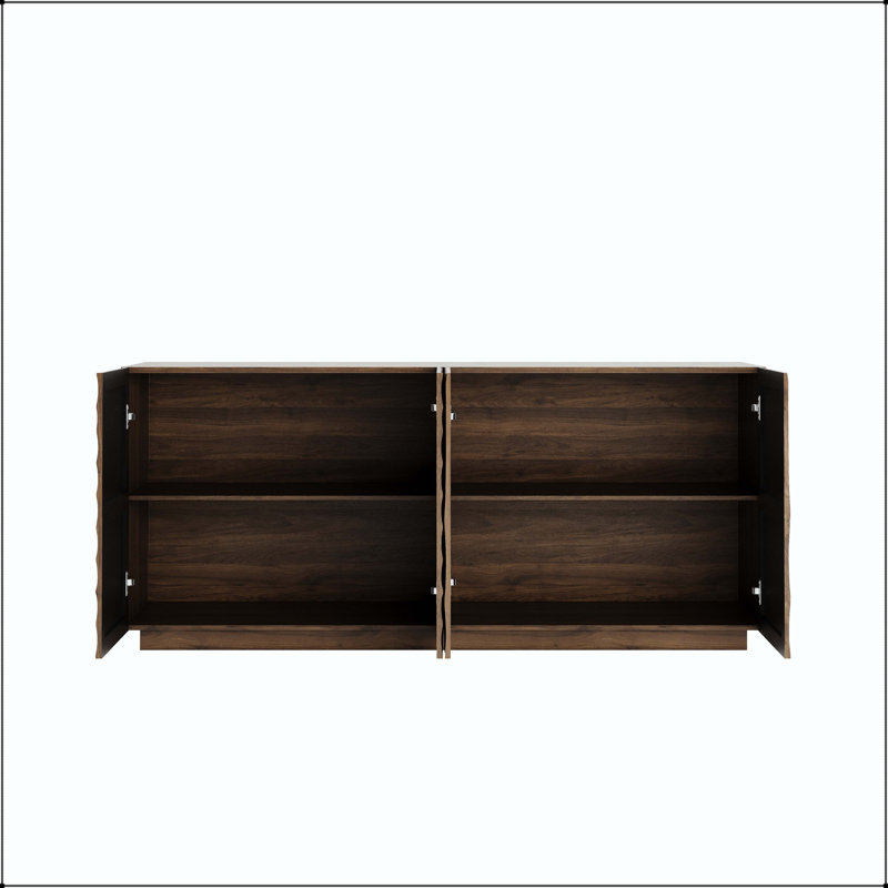 Buffet noyer avec texture ondulée 3D