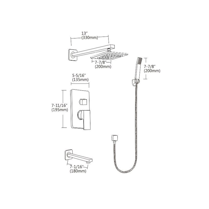 All-In-One Kit with Rough in-Valve, Chrome