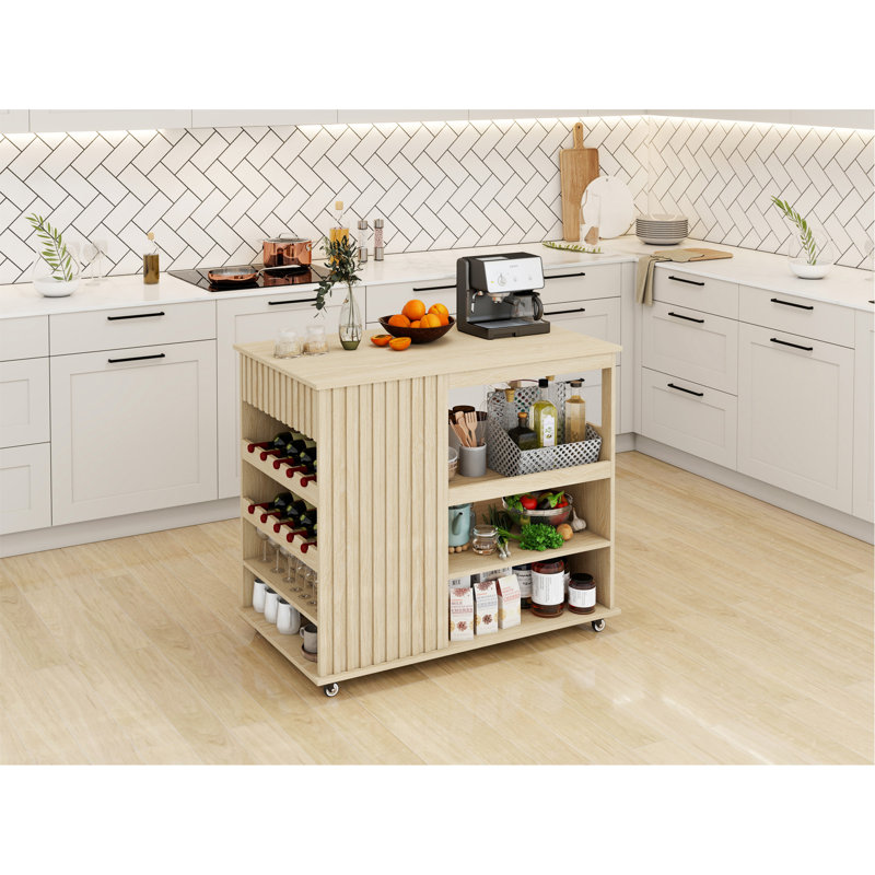 Versatile Kitchen Island Cart With Smooth Functionality And Stylish Design