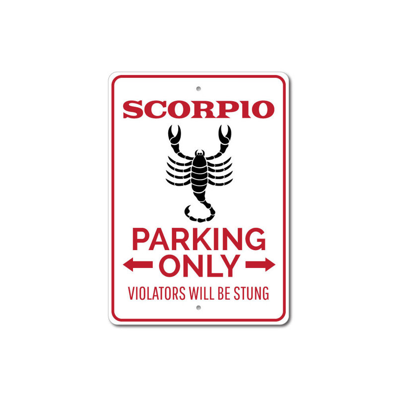 Enseigne Scorpion, H 14 po x l 10 po x P 0,04 po