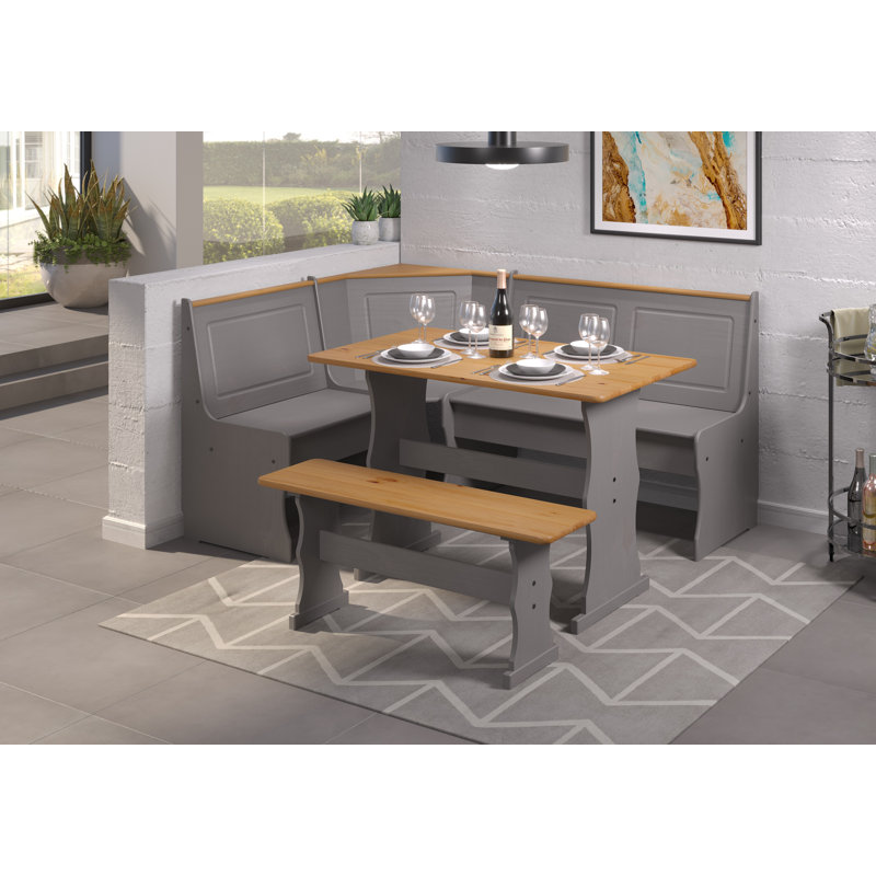 Richborough 4 - Person Dining Set, Grey/Brown, Grey