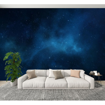 Peel and Stick Wallpaper Night sky filled stars nebulae Wall Murals 100"H x 144"W Removable PVC Wall Paper Self-Adhesive Wall Decor for Bedroom Living Room Home Office