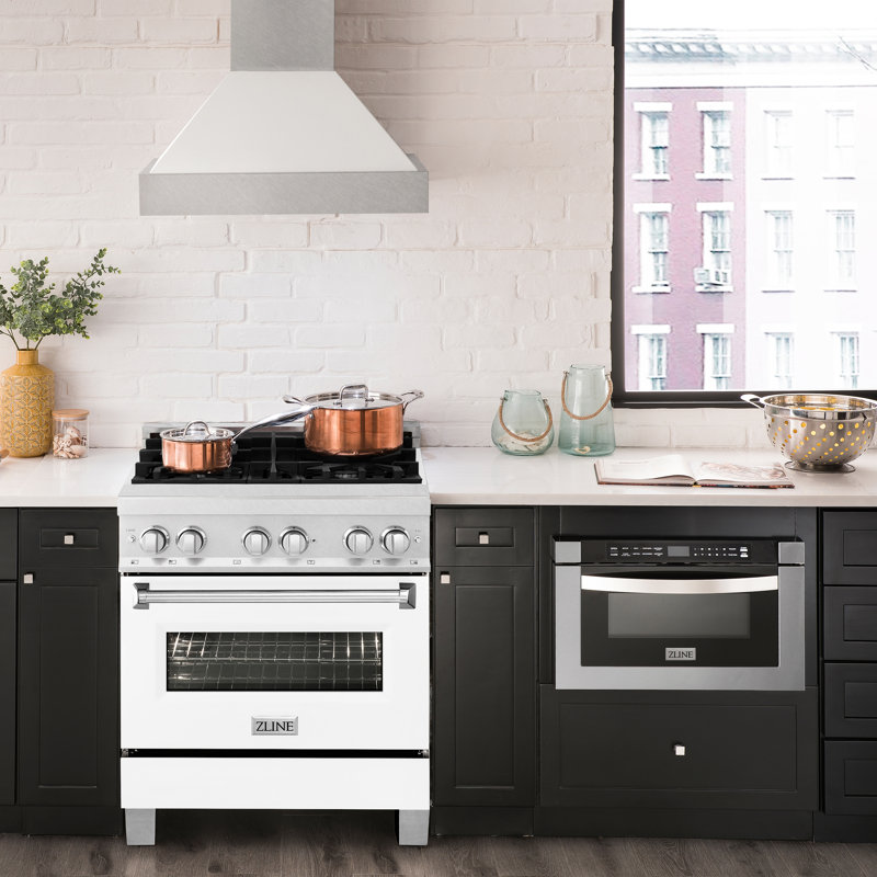 ZLINE 30" Legacy Dual Fuel Range, Black Matte Satin Stainless Steel