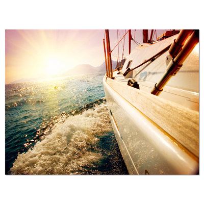 « énorme yacht », reproduction de photo sur toile tendue, reproduction de soleil sur toile tendue