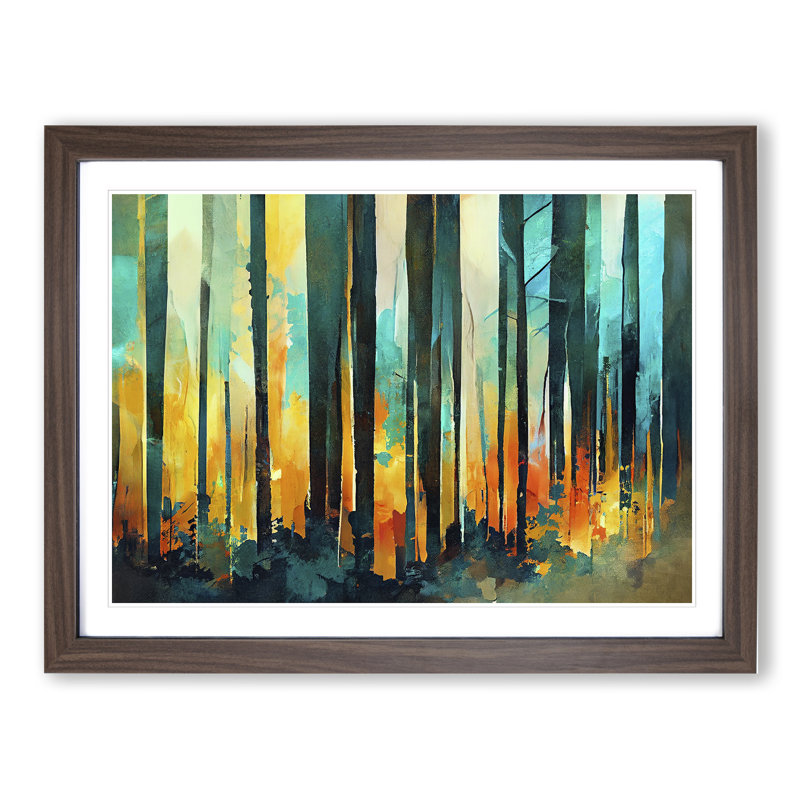 Awesome Abstract Forest Vol.6 - Framed Print, 25cm H x 34cm W x 2cm D, Walnut