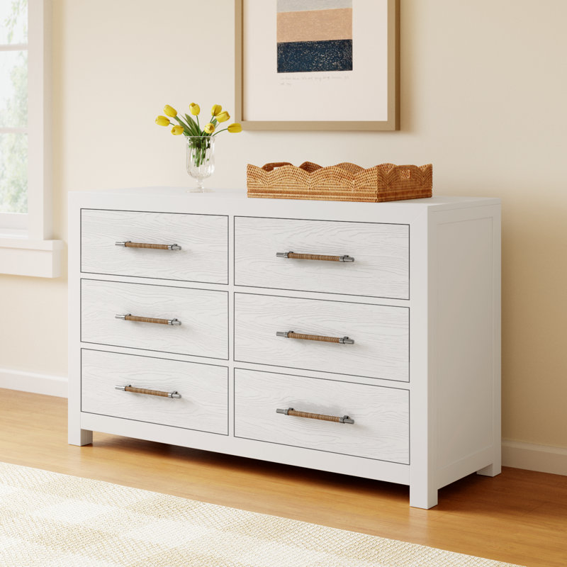 Lana 56" 6-Drawer Dresser, White