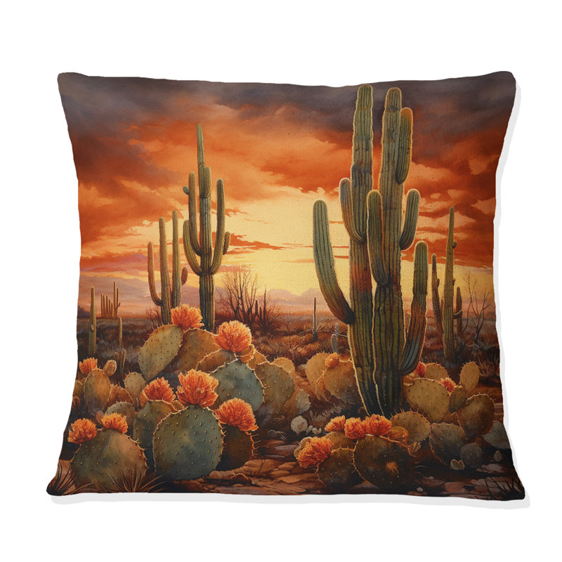 Cactus cuivre dans le Nevada - Coussin imprimé Cactus