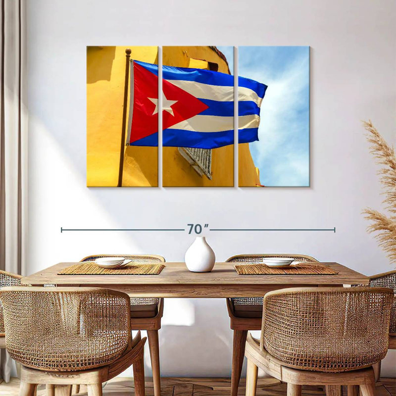 Drapeau cubain ondulé Borges, H 36 po x l 57 po