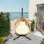 Chaise de hamac durable en rotin avec support, balancelle intérieure et extérieure confortable avec coussin amovible pour balcon, chambre à coucher et jardin, beige-905284643