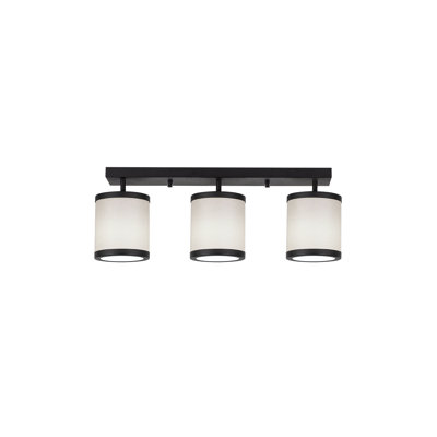 Modern Scandinavian Chandelier, Black & White, 26.0 x 7.9 x 8.3 inches | Metal Body with Fabric Cap, Socket Type: 3 x E27 (Max 40W) | Elegant Design for Living Room, Dining Room & Entryway Lighting