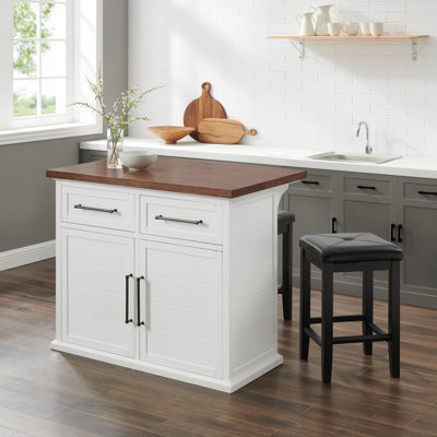 Jorianna Solid Wood Top Kitchen Island