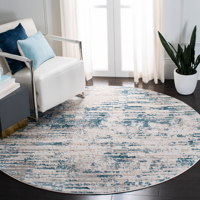 Edna Vogue Performance Abstract Rug, Round 5'