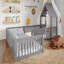Lit simple, plancher de maison, plancher double avec porte et garde-corps pleine longueur, multifonction, gris-1576467216