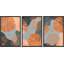 Cadre flottant de style Mid-Century moderne 3 pièces, impression sur toile-79731257-79731258