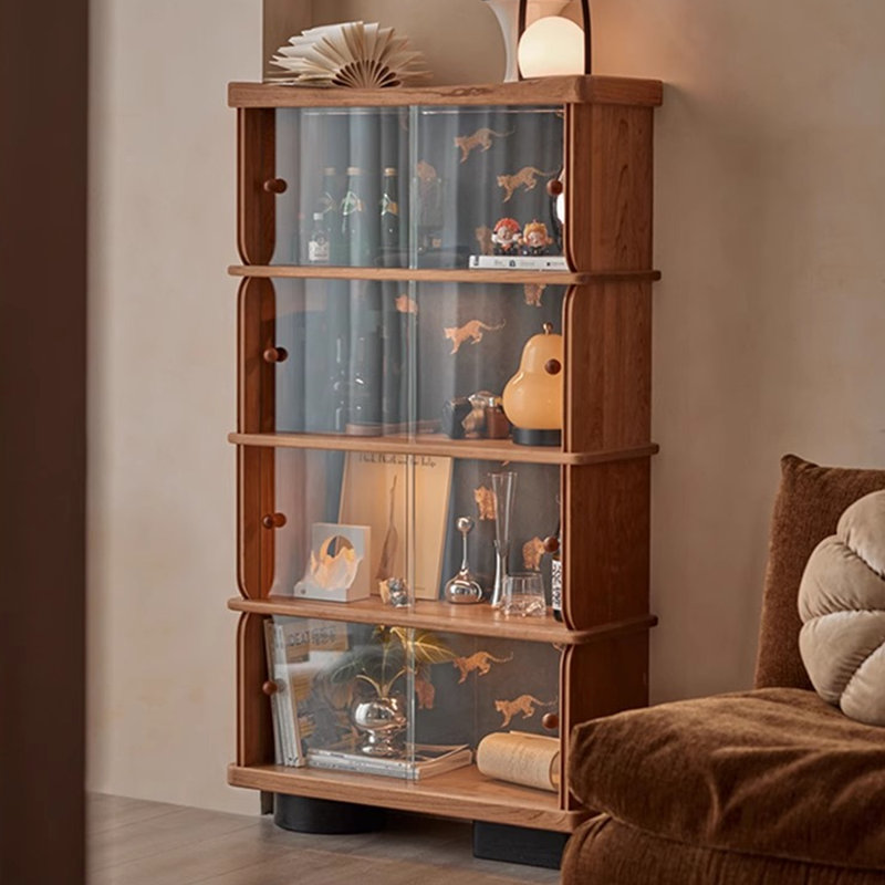 Nut-brown Solid  Wood Display Cases
