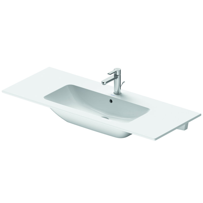 Lavabo de salle de bain mural rectangulaire en céramique avec trop-plein Me by Starck
