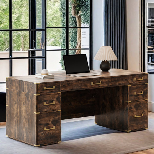 Loon Peak® Jerrimy Executive Desk | Wayfair