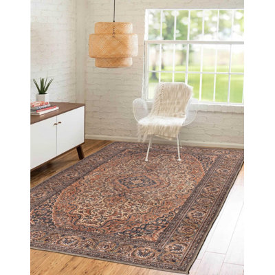 Tapis brun à motif tissé rétro