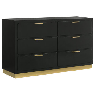 Commode 6 tiroirs Fencher - noir
